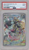 Grafaiai from the 2023 Pokemon SV set graded by PSA and given an overall grade of 9.