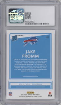 Jake Fromm from the 2020 Panini Donruss Optic set featuring a Hyper Blue  parallel graded by CSG and given an overall grade of 9.5.