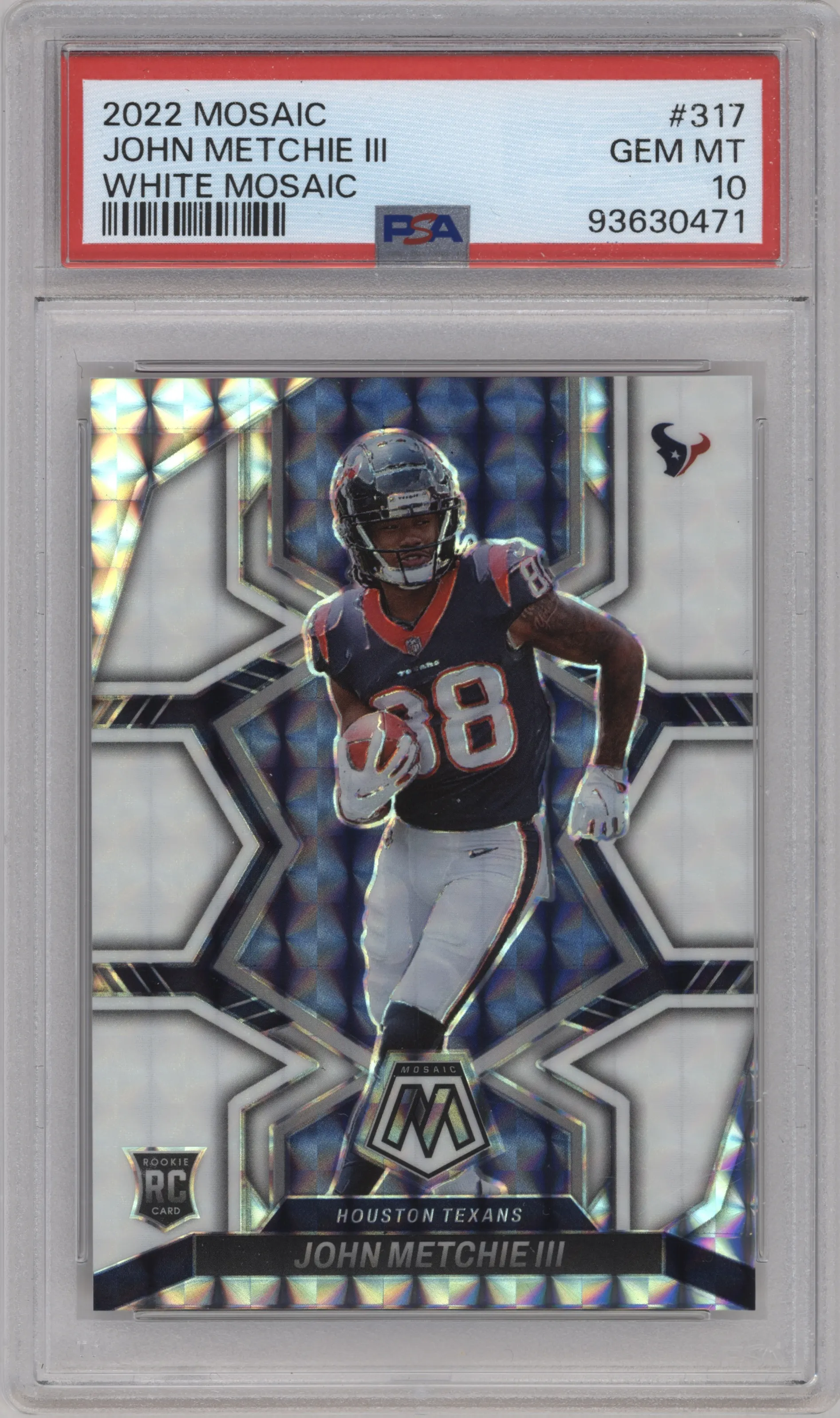 2022 Panini Mosaic John Metchie III White Mosaic PSA 10