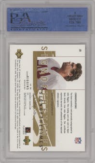John Riggins from the 2001 SP Authentic set featuring a Gold parallel graded by PSA and given an overall grade of 9.