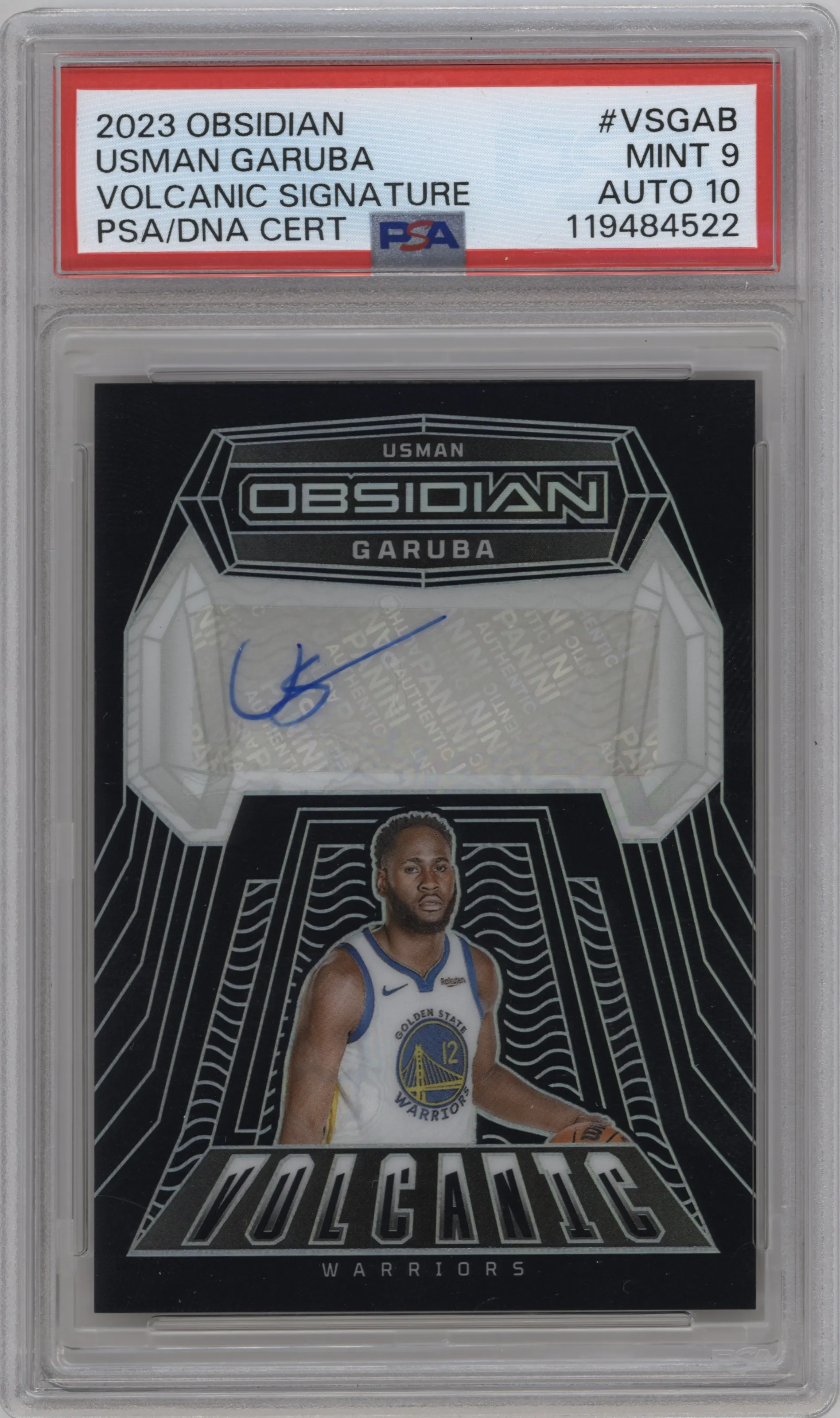 2023 Panini Obsidian Volcanic Sig. Usman Garuba PSA 9