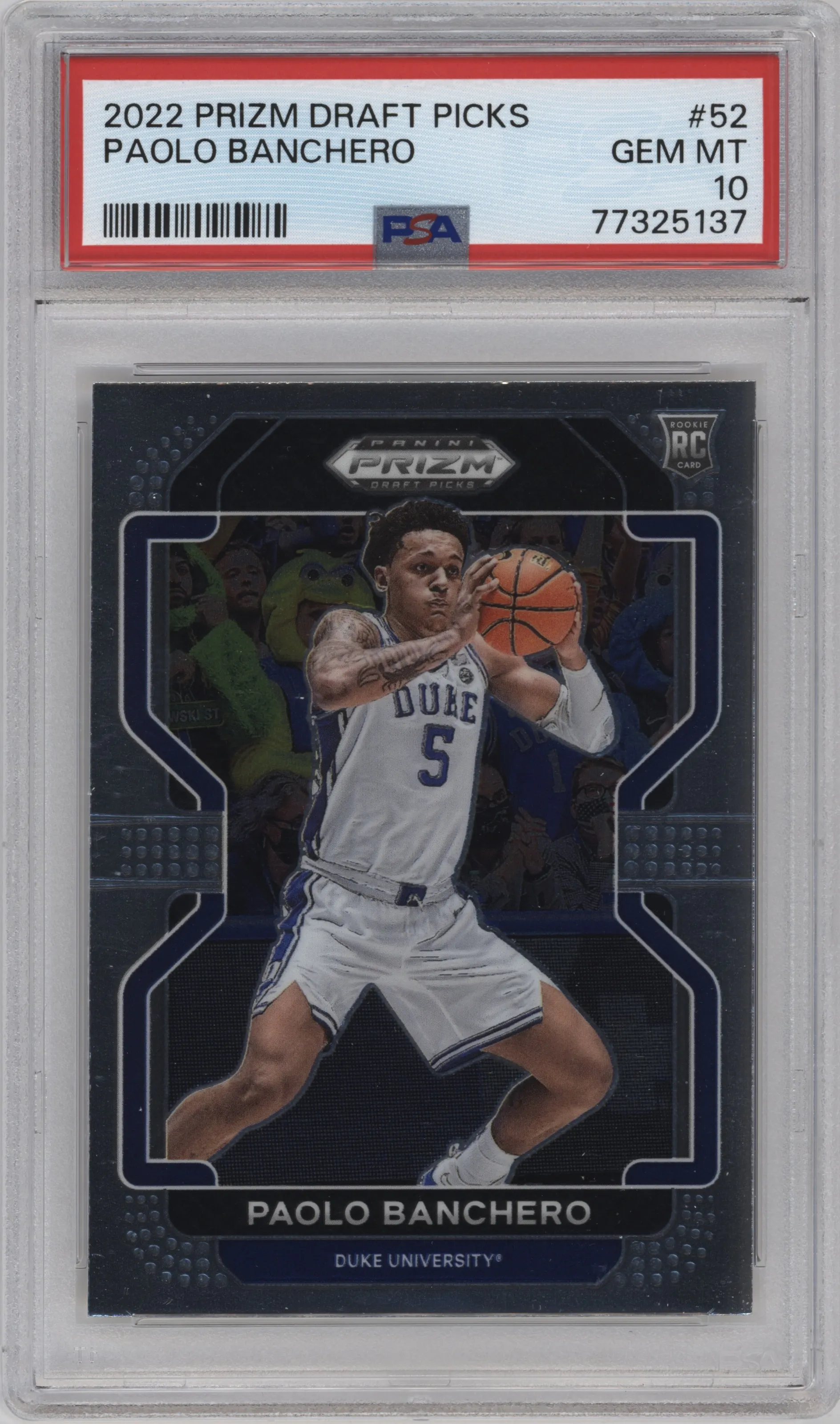2022 Panini Prizm Draft Picks Paolo Banchero #52 PSA 10