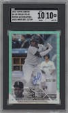 Oscar Colas from the 2023 Topps Chrome set featuring a Aqua Wave Refractor parallel graded by SGC and given an overall grade of 10.