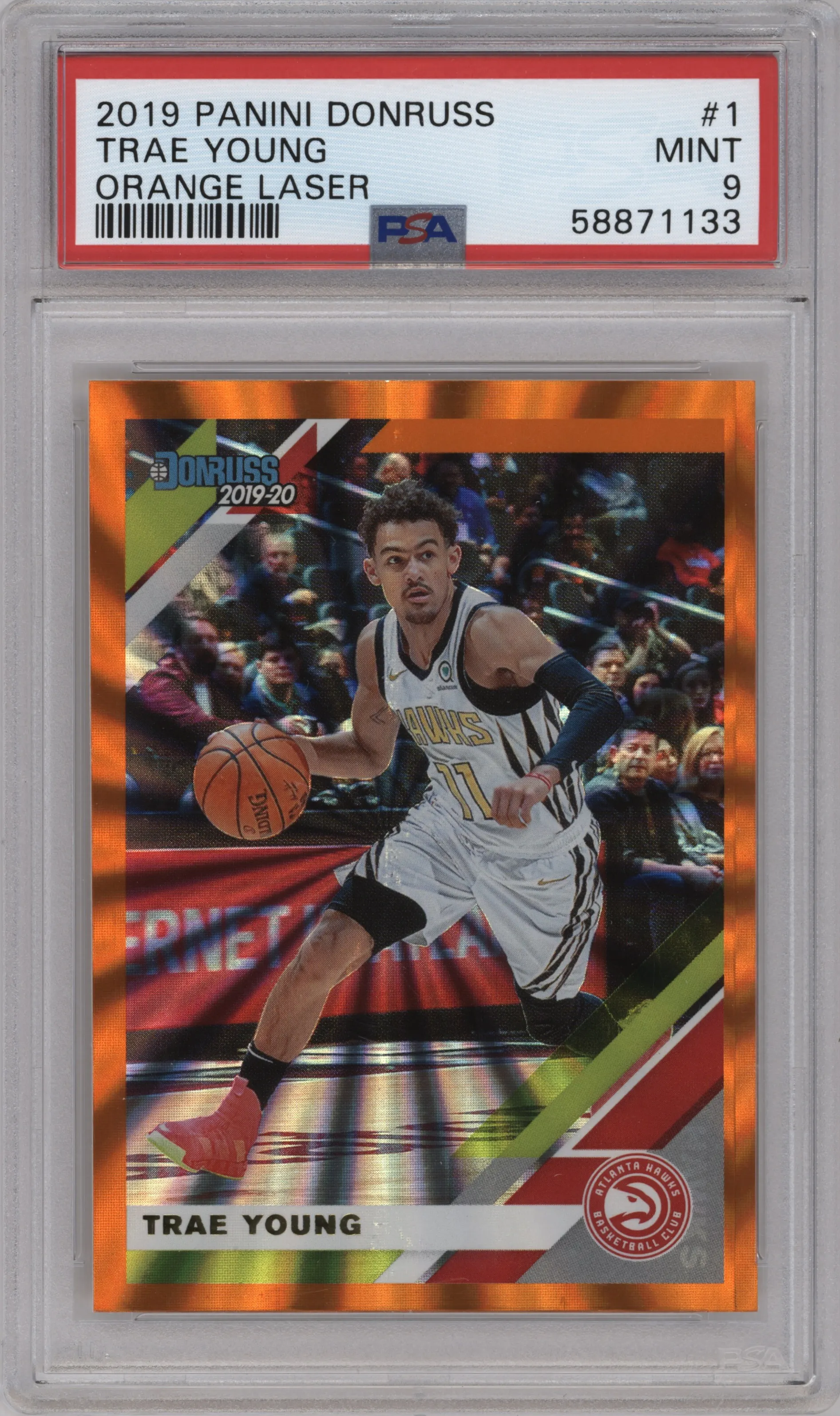 2019 Panini Donruss Trae Young Orange Laser PSA 9