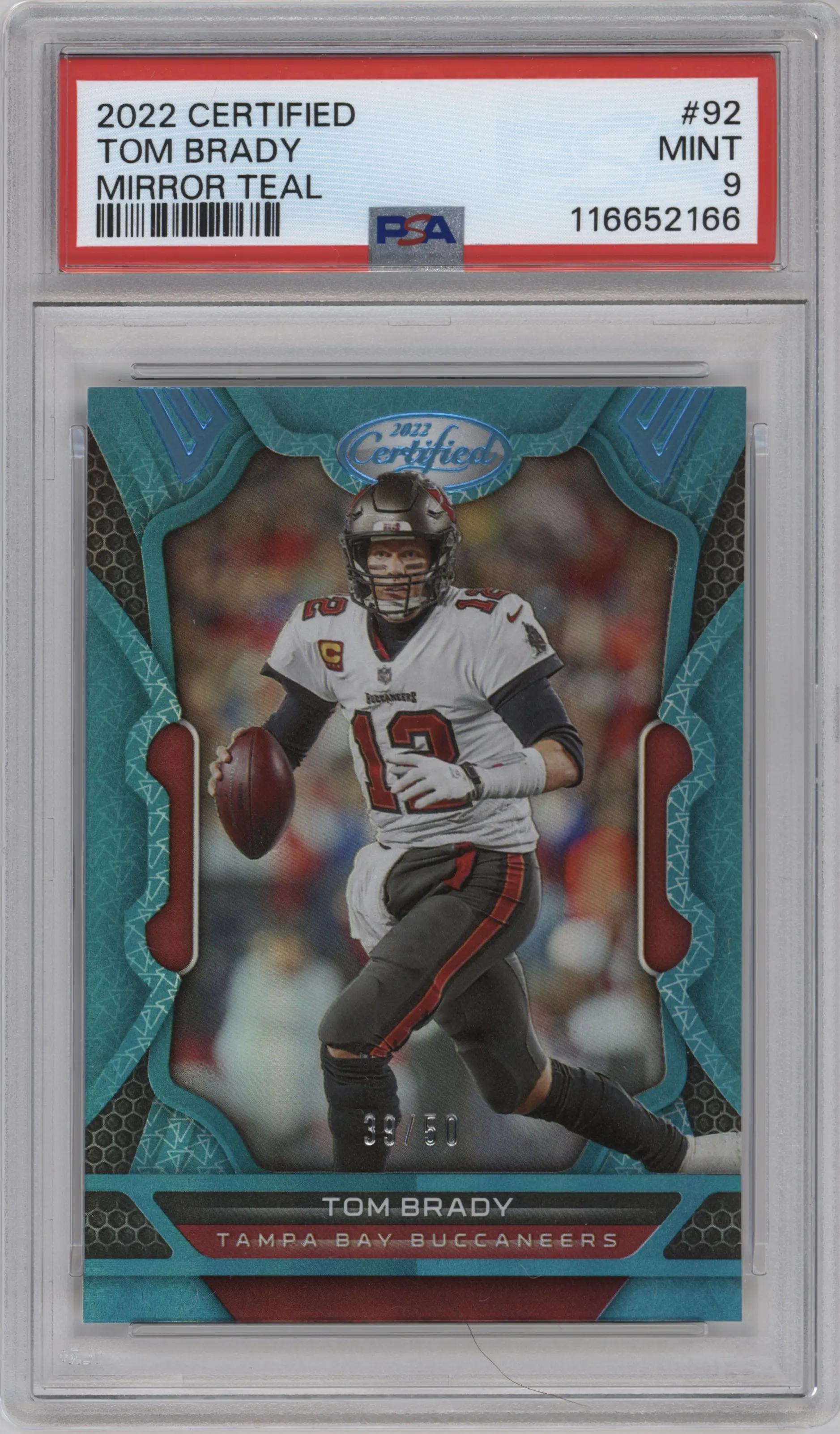 2022 Panini Certified Tom Brady Mirror Teal PSA 9