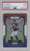 C.J. Stroud from the 2023 Panini Prizm set featuring a Red White Blue Prizm parallel graded by PSA and given an overall grade of 9.