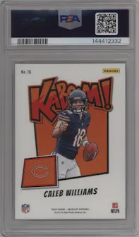 Caleb Williams from the 2024 Panini Absolute set graded by PSA and given an overall grade of 9.