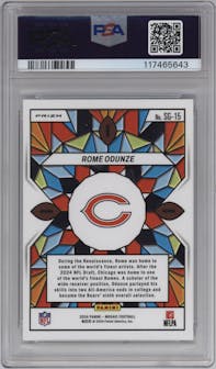 Rome Odunze from the 2024 Panini Mosaic set graded by PSA and given an overall grade of 9.