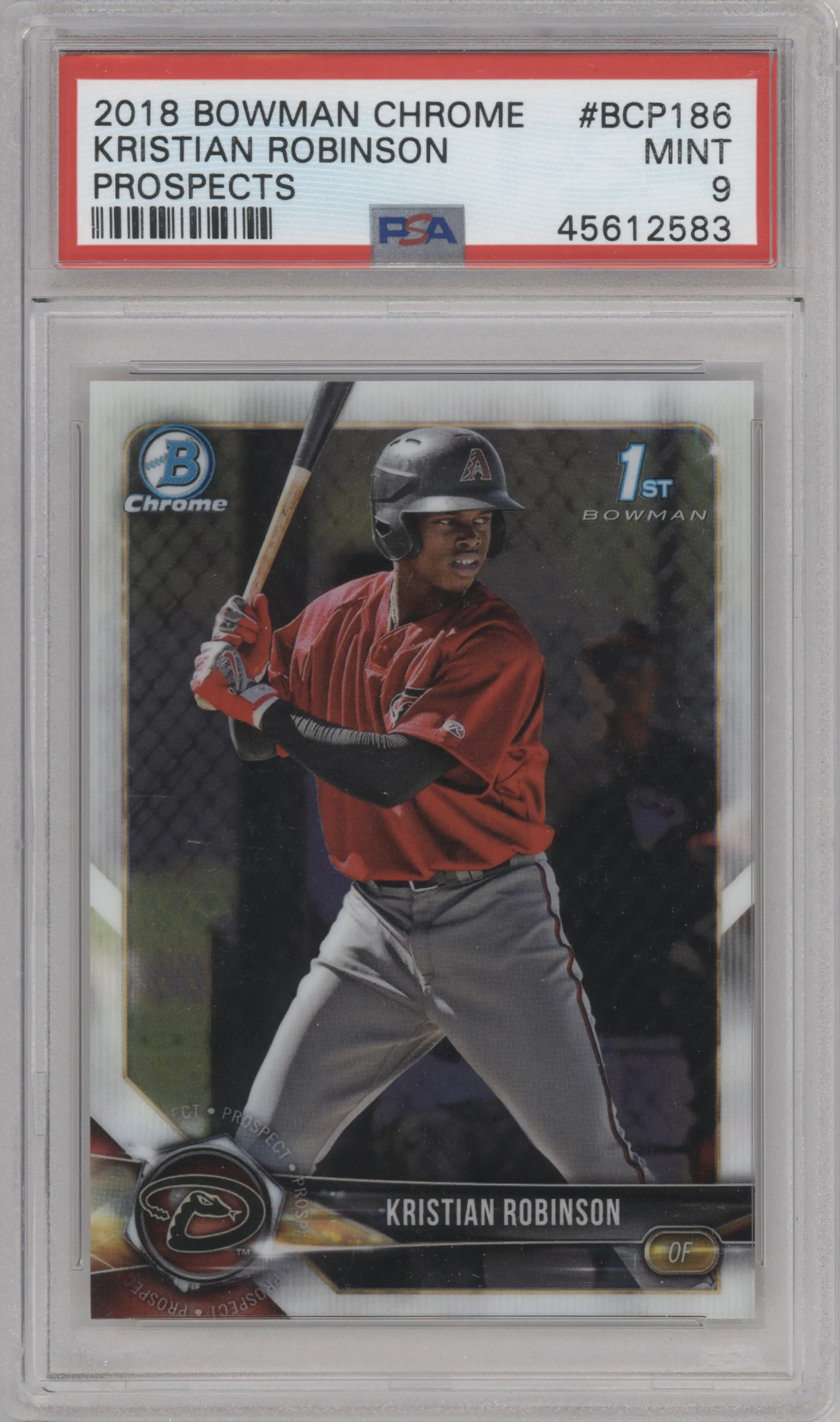 2018 Bowman Chrome Prospect Kristian Robinson #BCP186 PSA 9