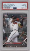 Ronald Acuna Jr. from the 2023-24 Topps Now Off-Season set graded by PSA and given an overall grade of 10.