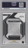 Victor Wembanyama from the 2023-24 Panini Prizm set featuring a Silver Prizm parallel graded by PSA and given an overall grade of 10.