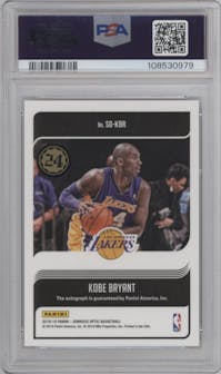Kobe Bryant from the 2018-19 Panini Donruss Optic set graded by PSA and given an overall grade of 8.
