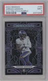 Jordan Addison from the 2023 Panini Obsidian set featuring a Electric Etch Purple parallel graded by PSA and given an overall grade of 9.