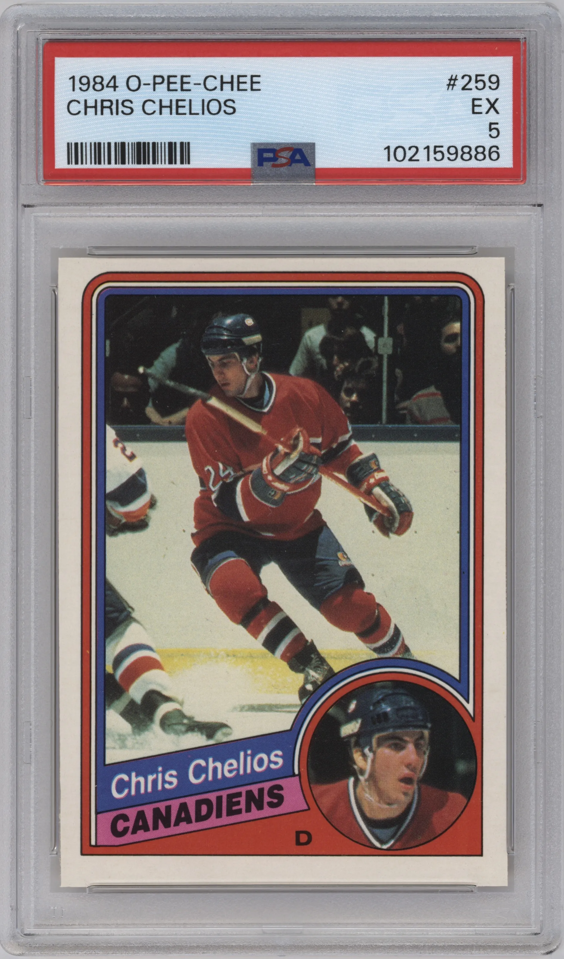 1984 O-Pee-Chee Chris Chelios #259 PSA 5