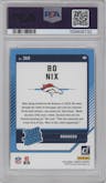 Bo Nix from the 2024 Donruss set graded by PSA and given an overall grade of 10.
