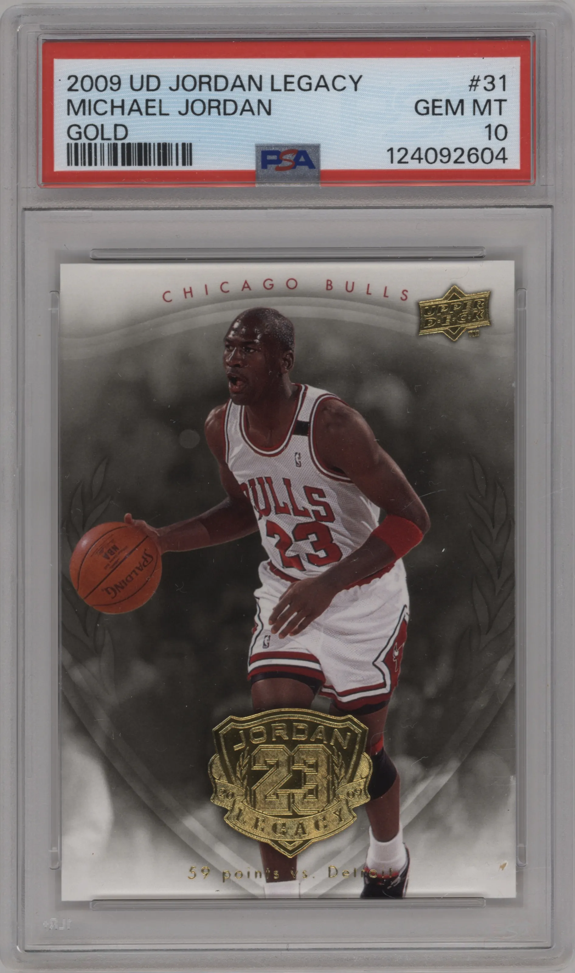 2009 Upper Deck Michael Jordan Legacy Collection Hall of Fame Edition Michael Jordan Gold #31 PSA 10