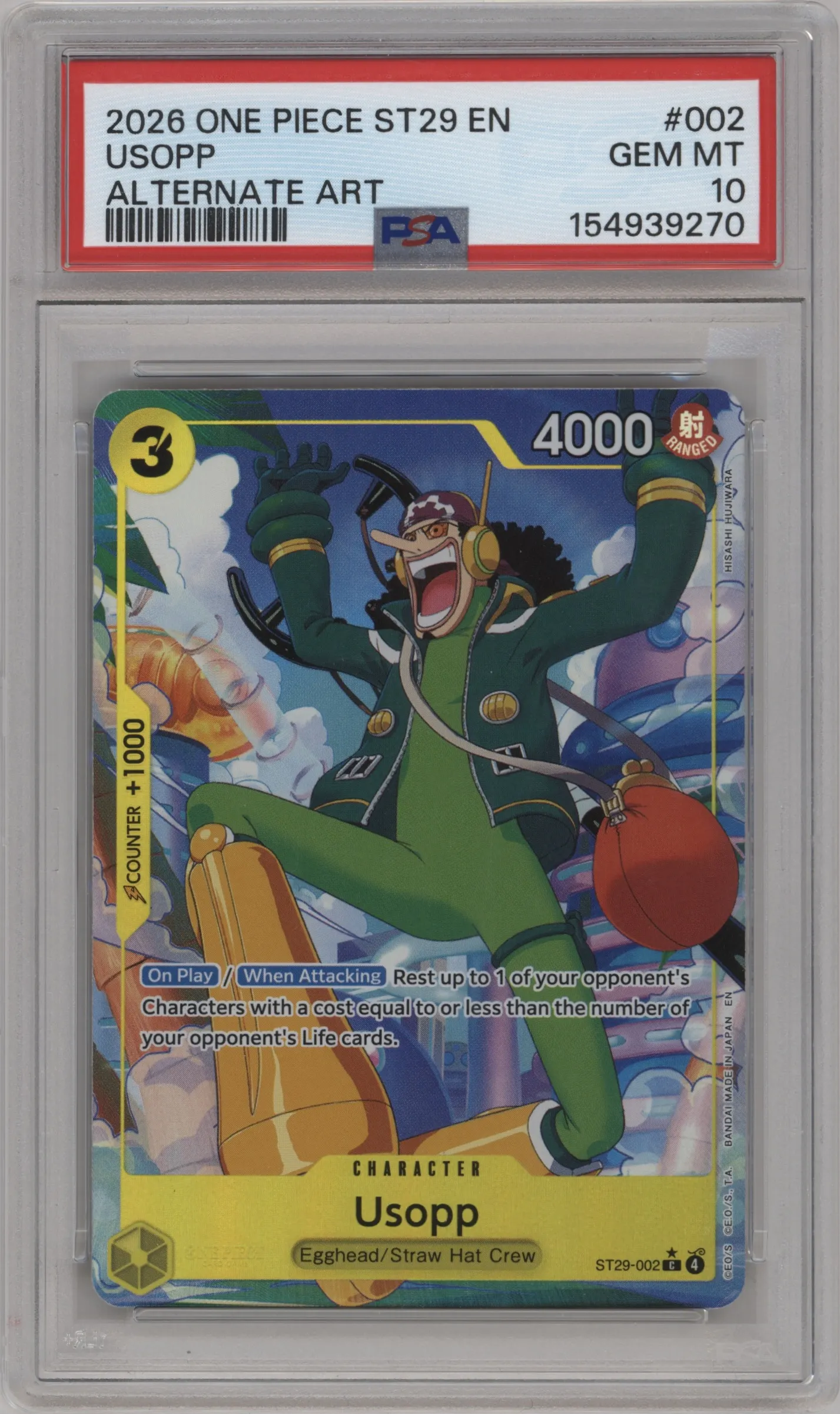 2026 One Piece Egghead Starter Deck Usopp Alternate Art PSA 10