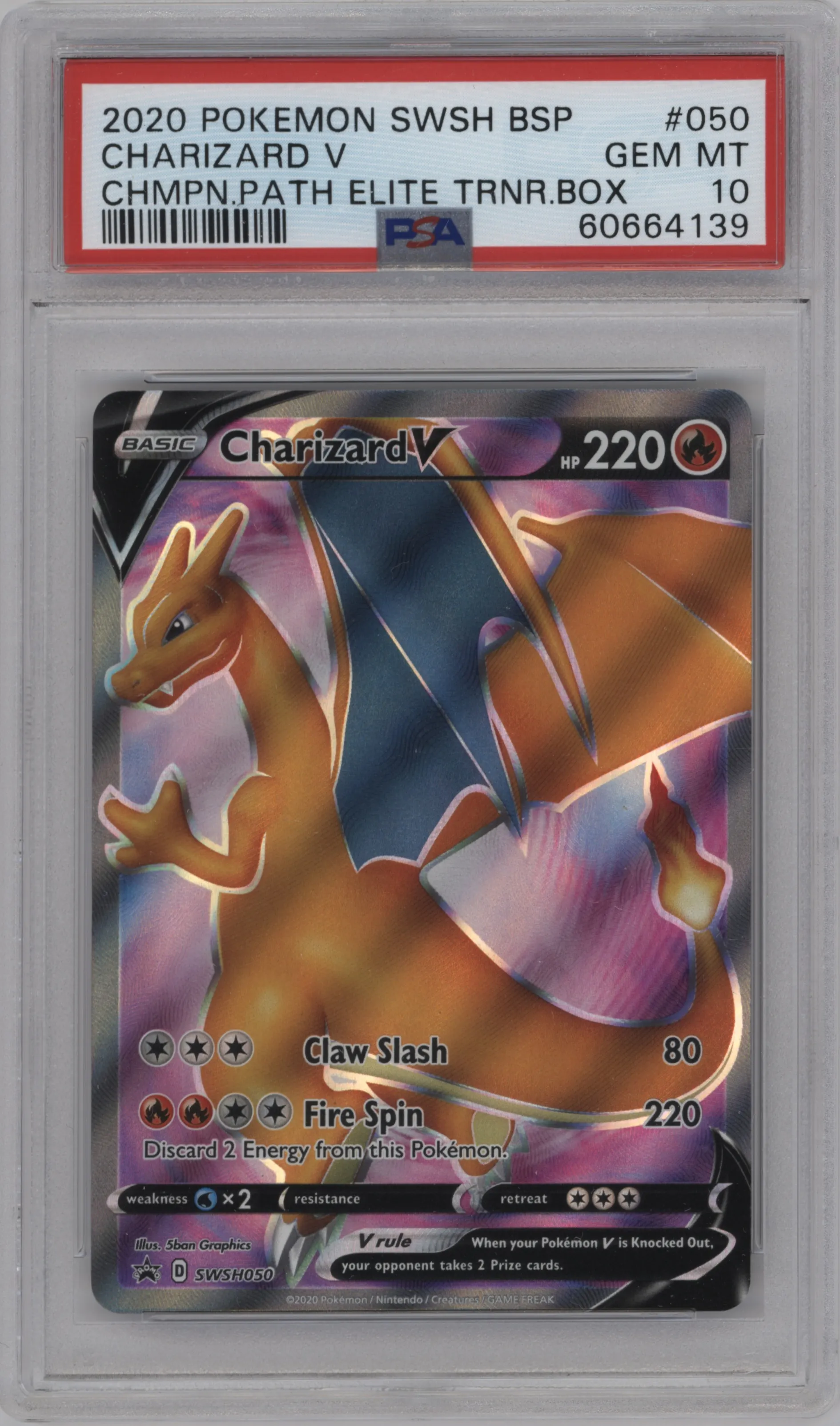 2020 Pokemon SWSH Charizard V Champion's Path ETB PSA 10
