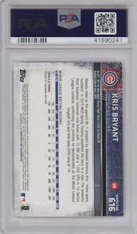 Kris Bryant from the 2015 Topps Series 2 set graded by PSA and given an overall grade of 9.
