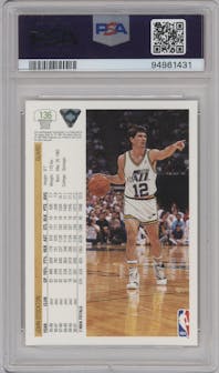 John Stockton from the 1991-92 Upper Deck set graded by PSA and given an overall grade of 9.