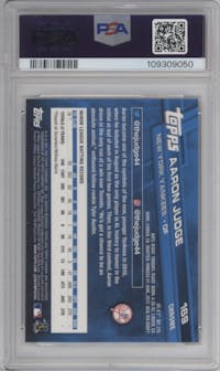 Aaron Judge from the 2017 Topps Chrome set graded by PSA and given an overall grade of 10.