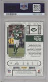 Garrett Wilson from the 2022 Panini Contenders set featuring a Playoff Ticket  parallel graded by PSA and given an overall grade of 9.