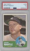 Mickey Mantle from the 1963 Topps set graded by PSA and given an overall grade of 5.
