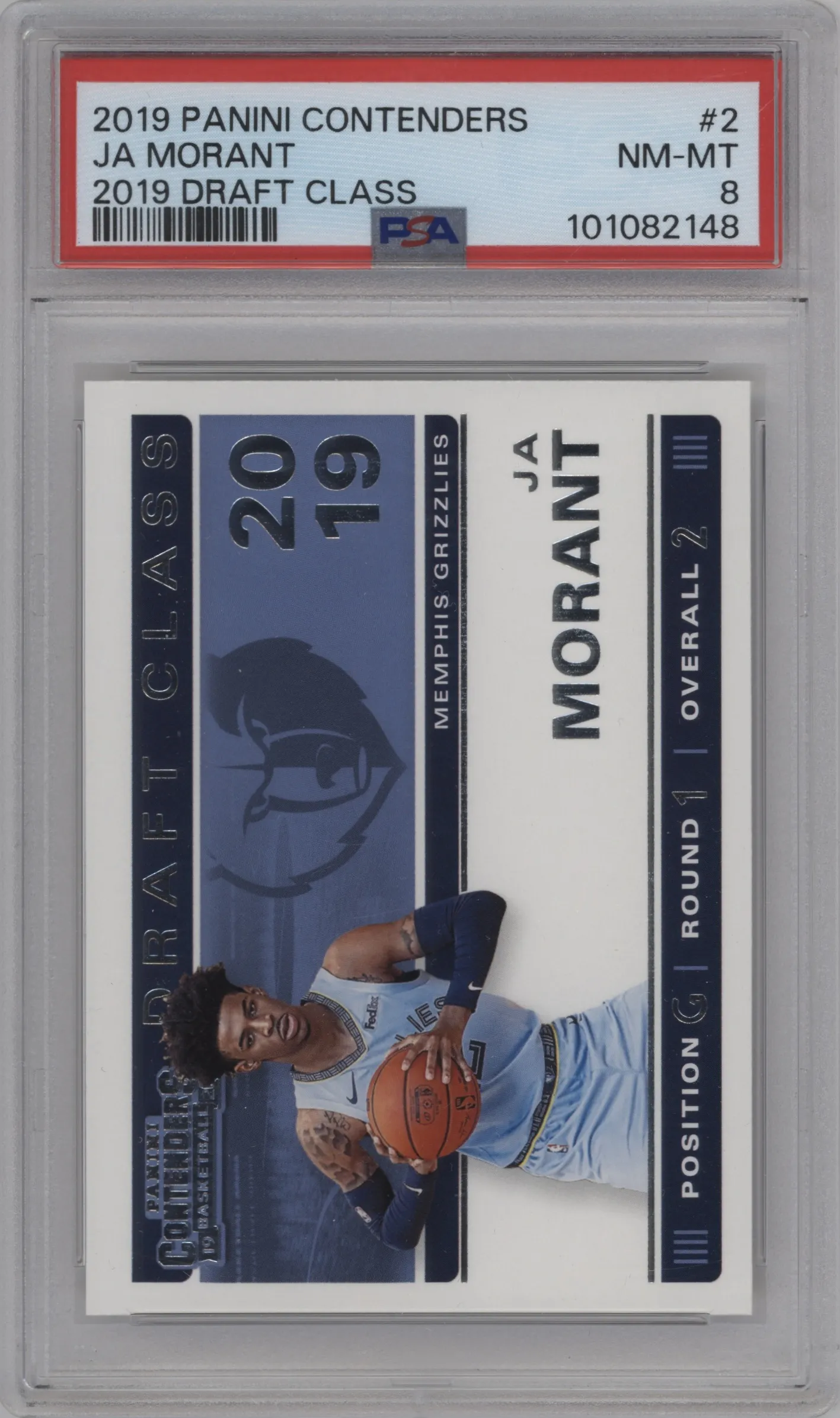 2019 Panini Contenders '19 Draft Class Ja Morant #2 PSA 8