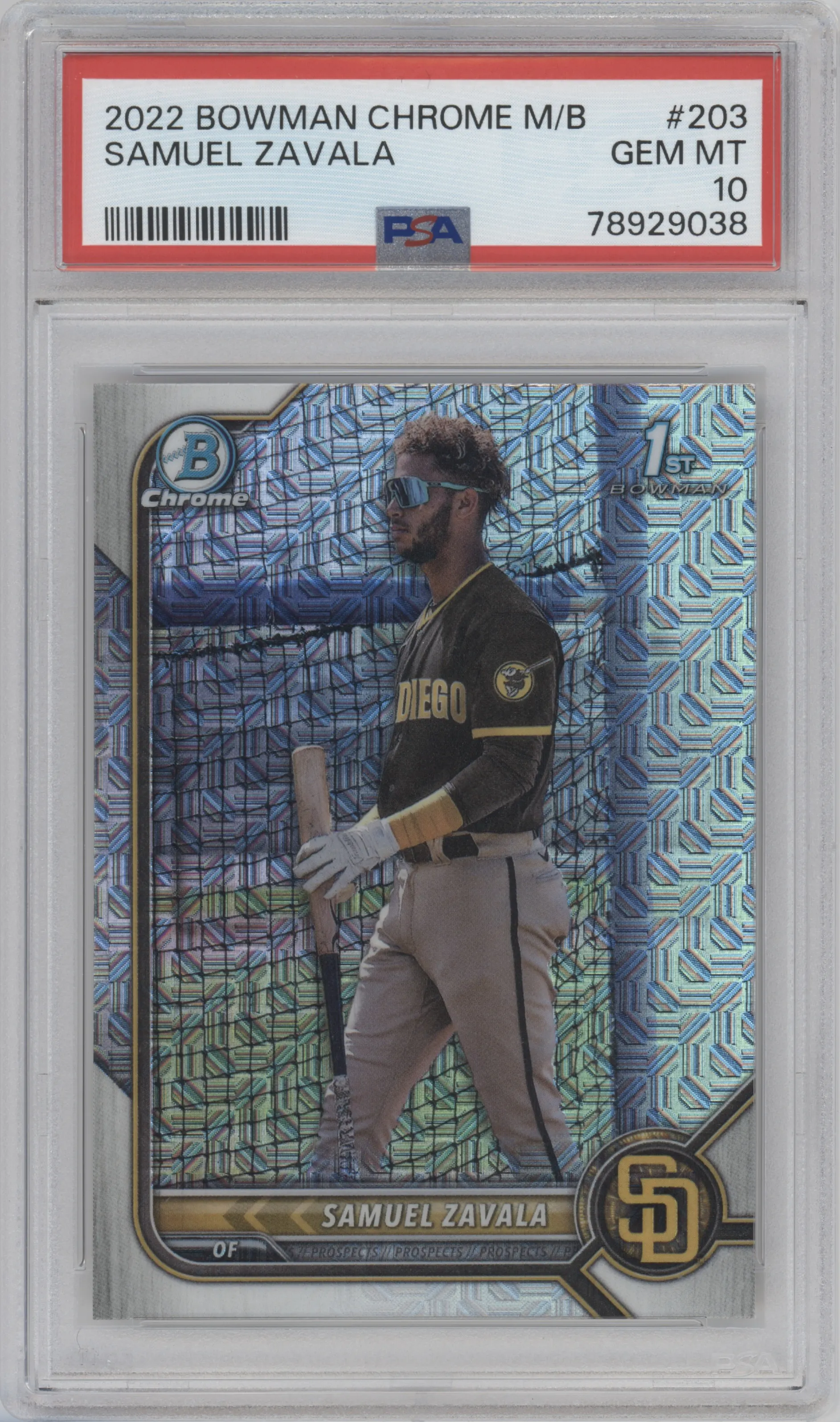 2022 Bowman Chrome Mega Box Samuel Zavala PSA 10
