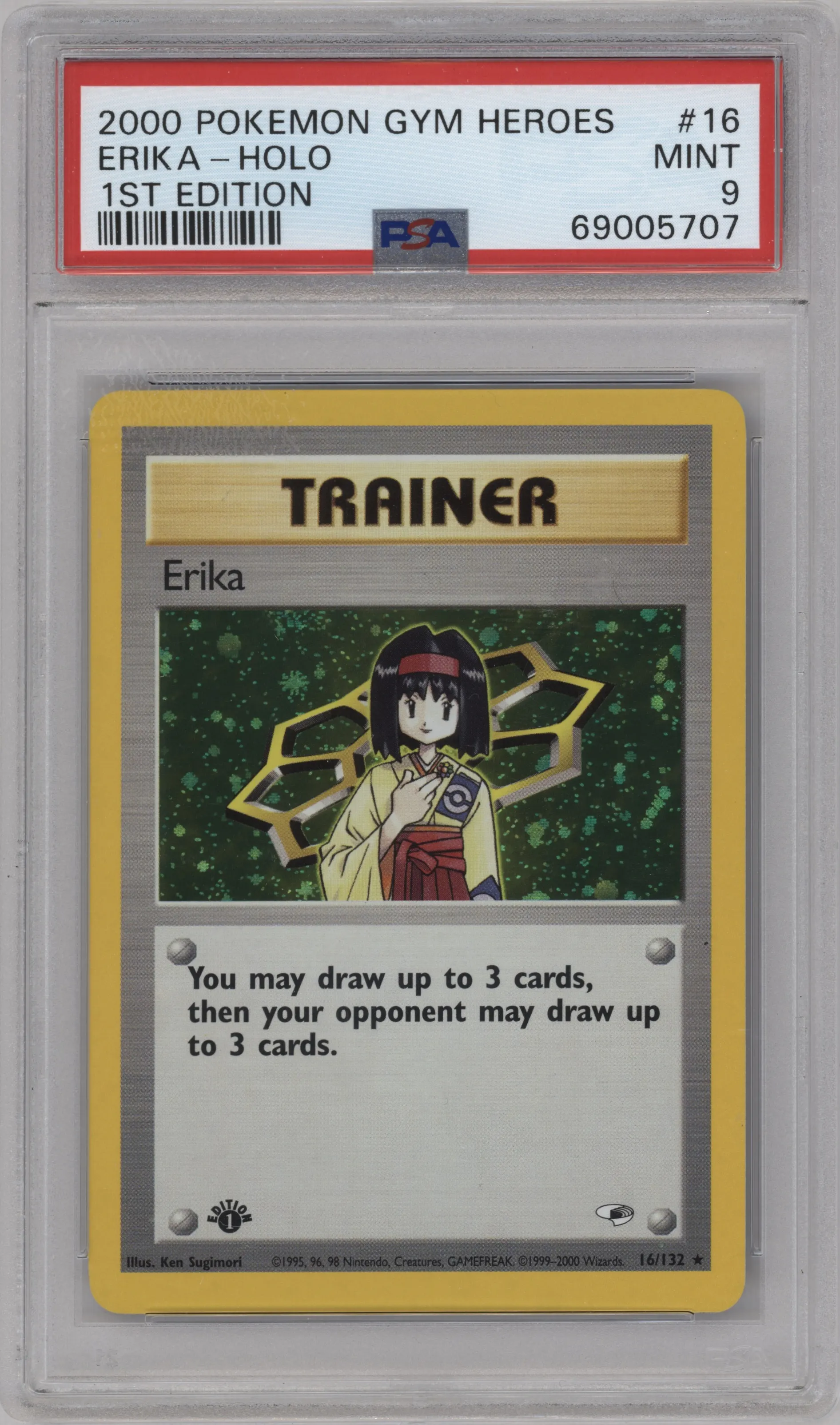 2000 Pokemon GH Gym Heroes Erika #16 PSA 9