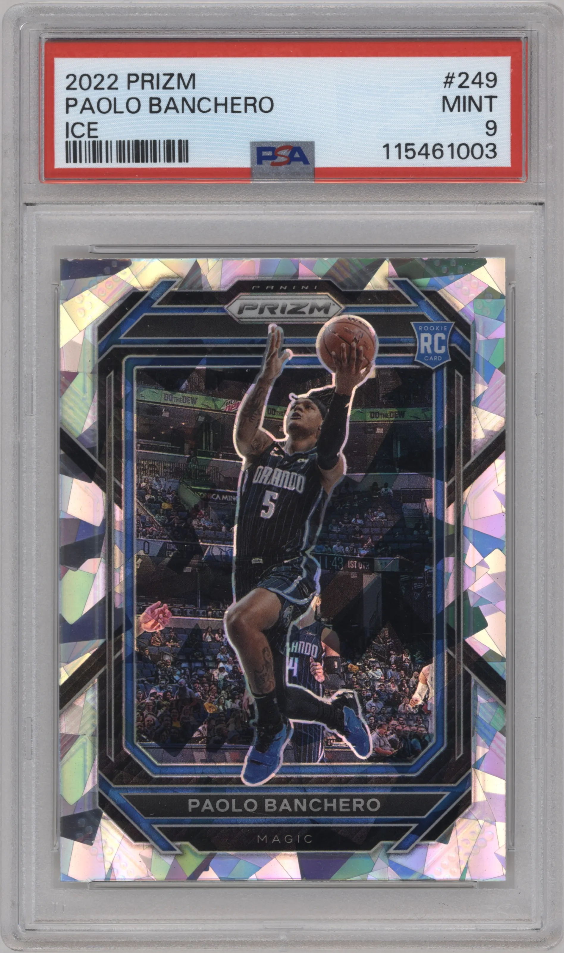 2022 Panini Prizm Paolo Banchero Ice Prizm #249 PSA 9
