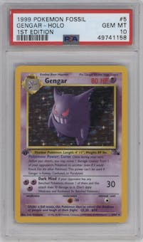 Gengar from the 1999 Pokemon set graded by PSA and given an overall grade of 10.