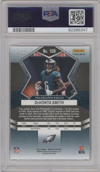 DeVonta Smith from the 2022 Panini Mosaic set featuring a Honeycomb parallel graded by PSA and given an overall grade of 10.
