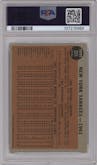 New York Yankees Team from the 1962 Topps set graded by PSA and given an overall grade of 5.