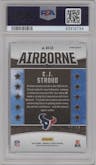 C.J. Stroud from the 2023 Panini Rookies & Stars set featuring a Purple parallel graded by PSA and given an overall grade of 10.