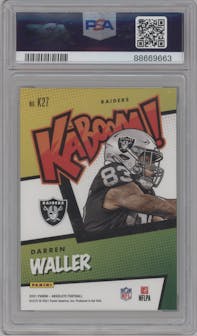 Darren Waller from the 2021 Panini Absolute set graded by PSA and given an overall grade of 9.