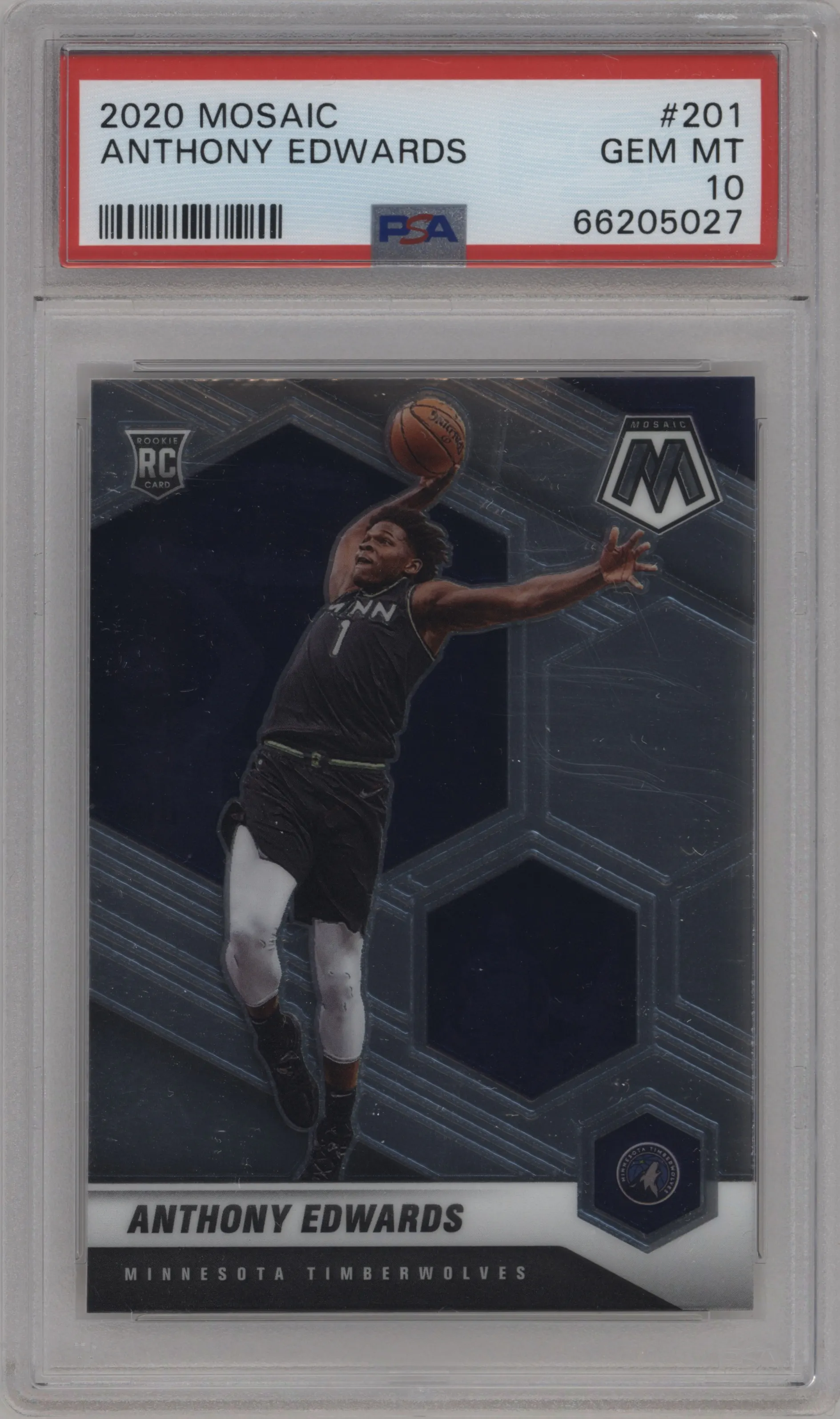 2020 Panini Mosaic Anthony Edwards #201 PSA 10