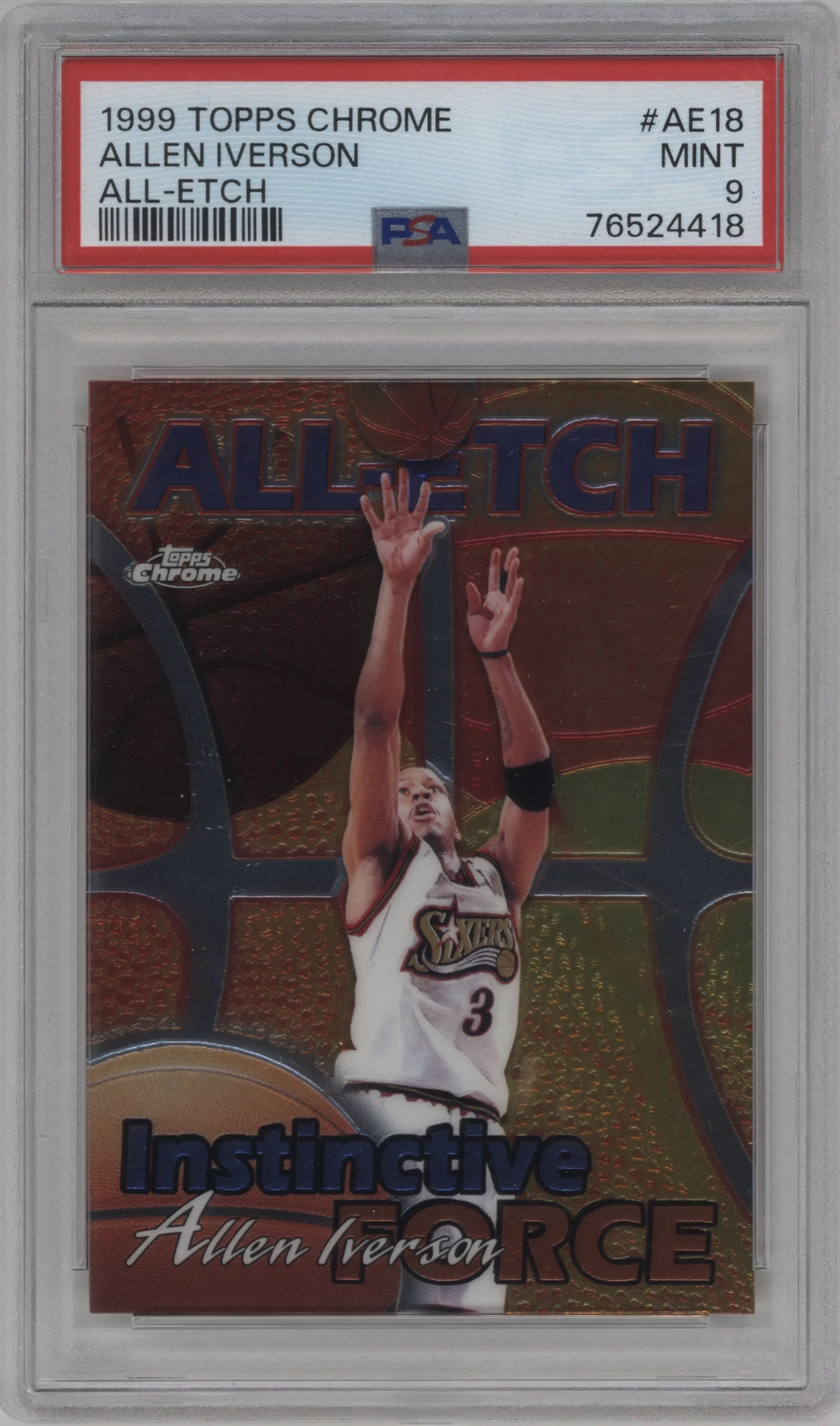 1999 Topps Chrome All-Etch Allen Iverson #AE18 PSA 9