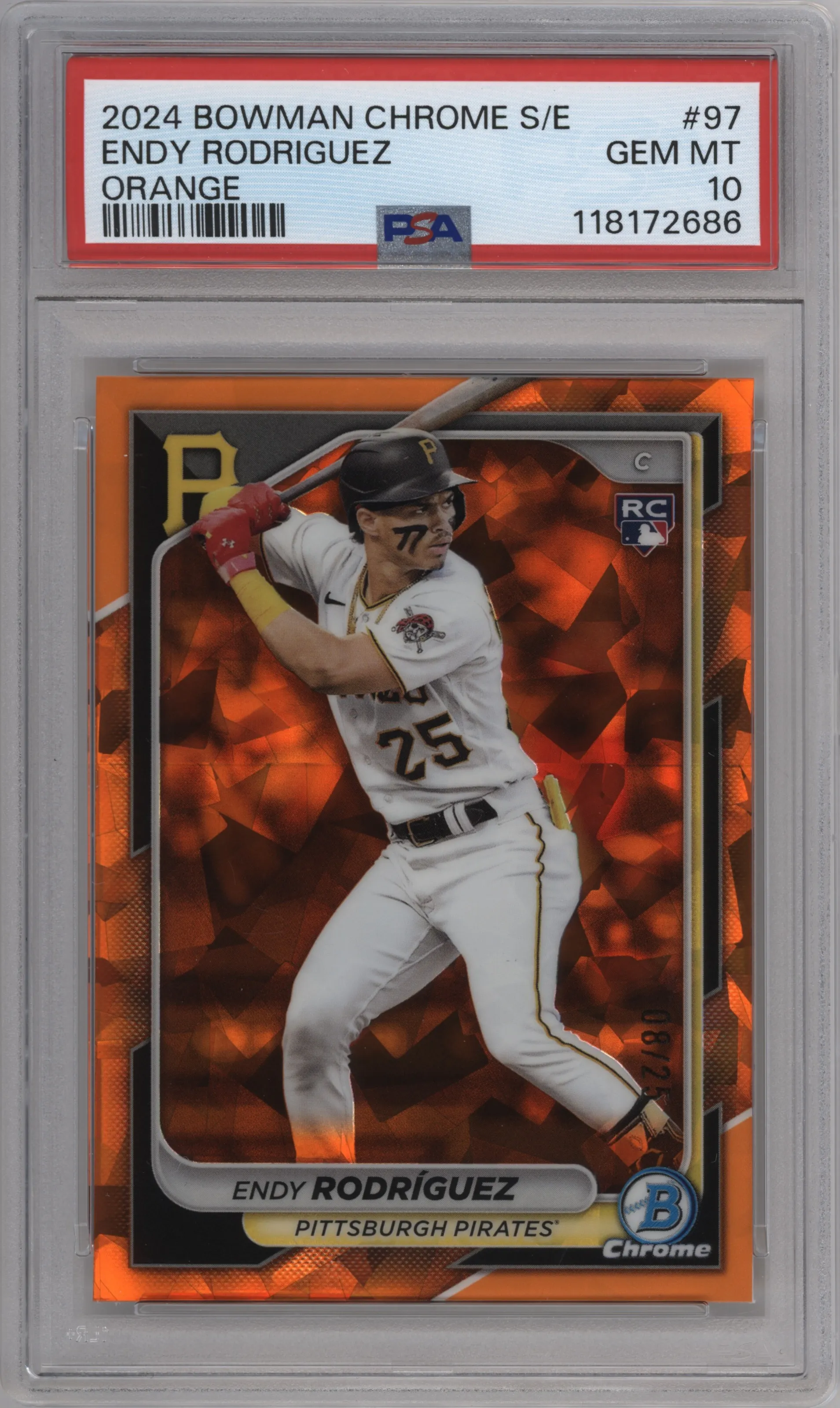 2024 Bowman Chrome Sapphire Endy Rodriguez Orange PSA 10