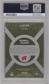 Russell Wilson from the 2021 Panini Prizm Draft Picks set graded by PSA and given an overall grade of 10.