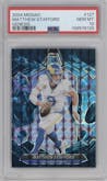 Matthew Stafford from the 2024 Panini Mosaic set featuring a Genesis parallel graded by PSA and given an overall grade of 10.