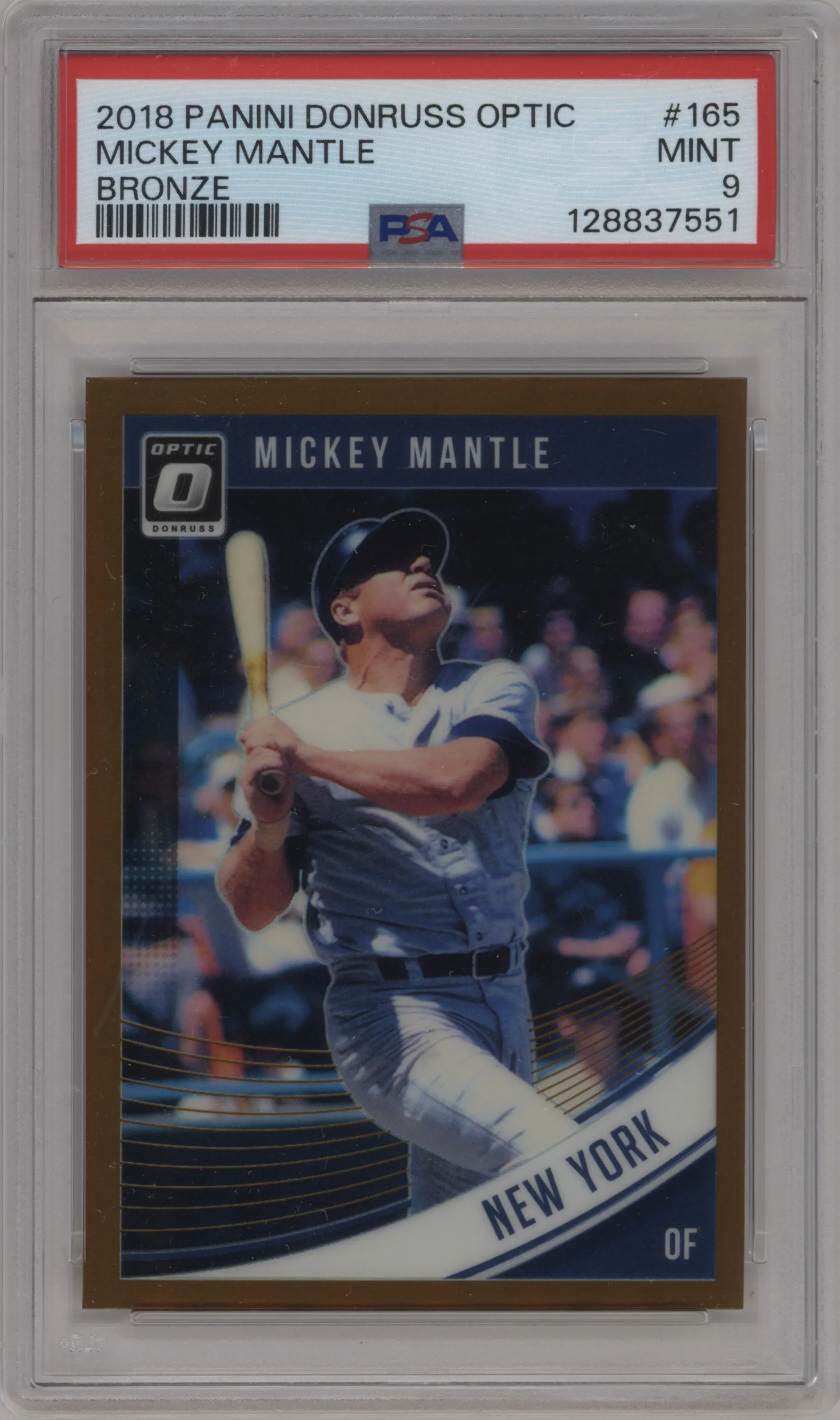 2018 Panini Donruss Optic Mickey Mantle Bronze #165 PSA 9
