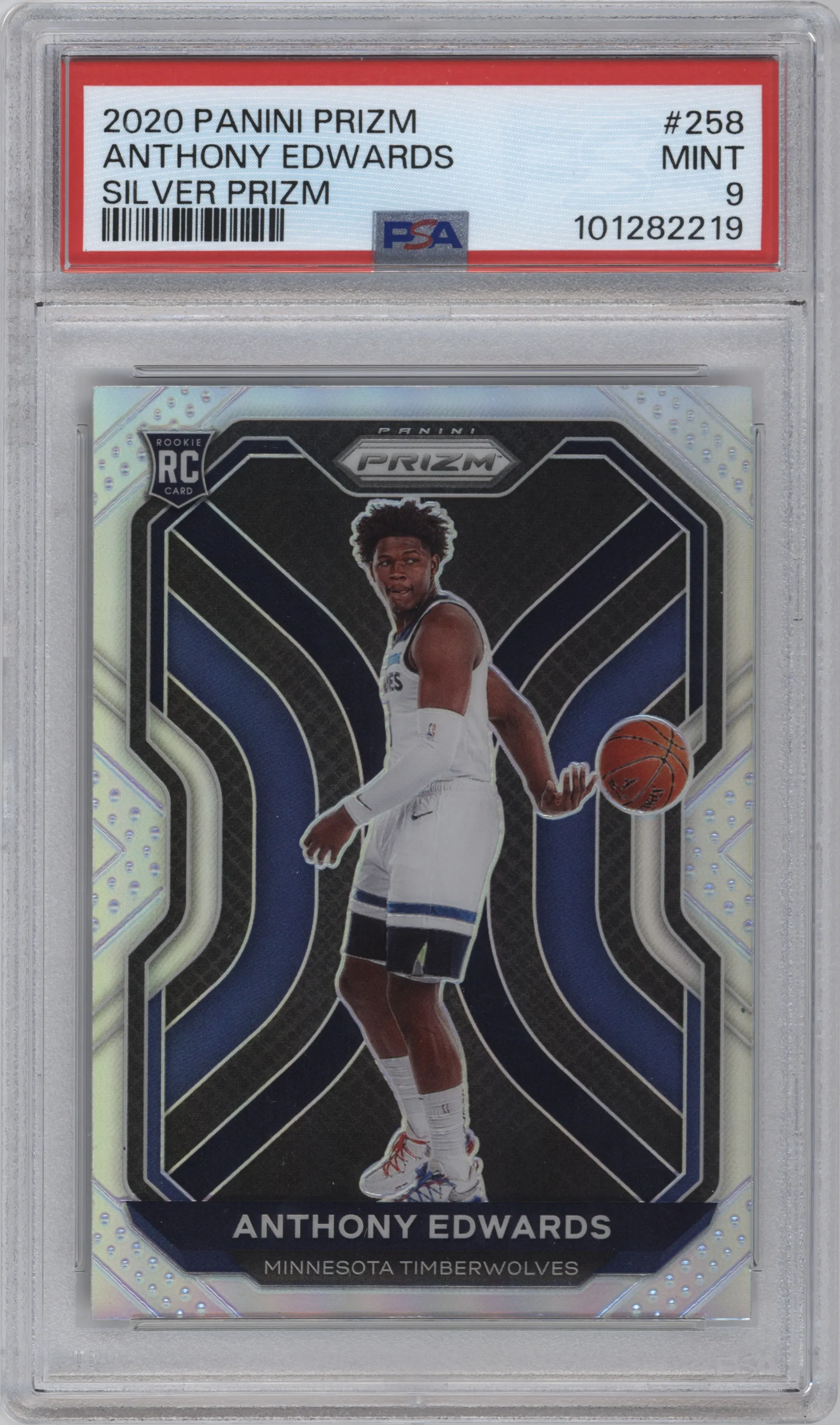 2020 Panini Prizm Anthony Edwards Silver Prizm #258 PSA 9