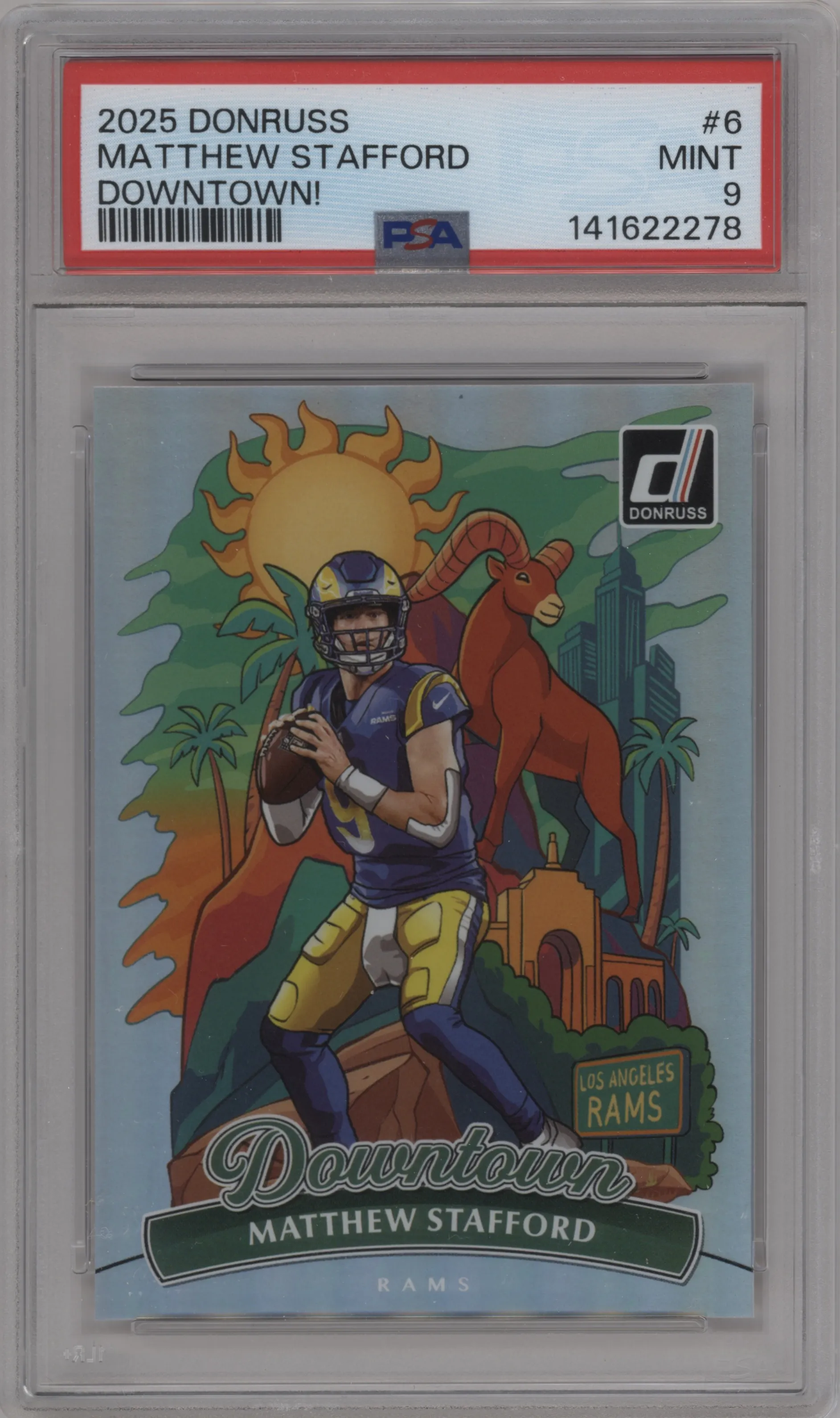 2025 Panini Donruss Downtown Matthew Stafford #6 PSA 9