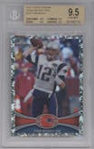 Tom Brady from the 2012 Topps Chrome set featuring a Camo Refractor parallel graded by Beckett and given an overall grade of 9.5.