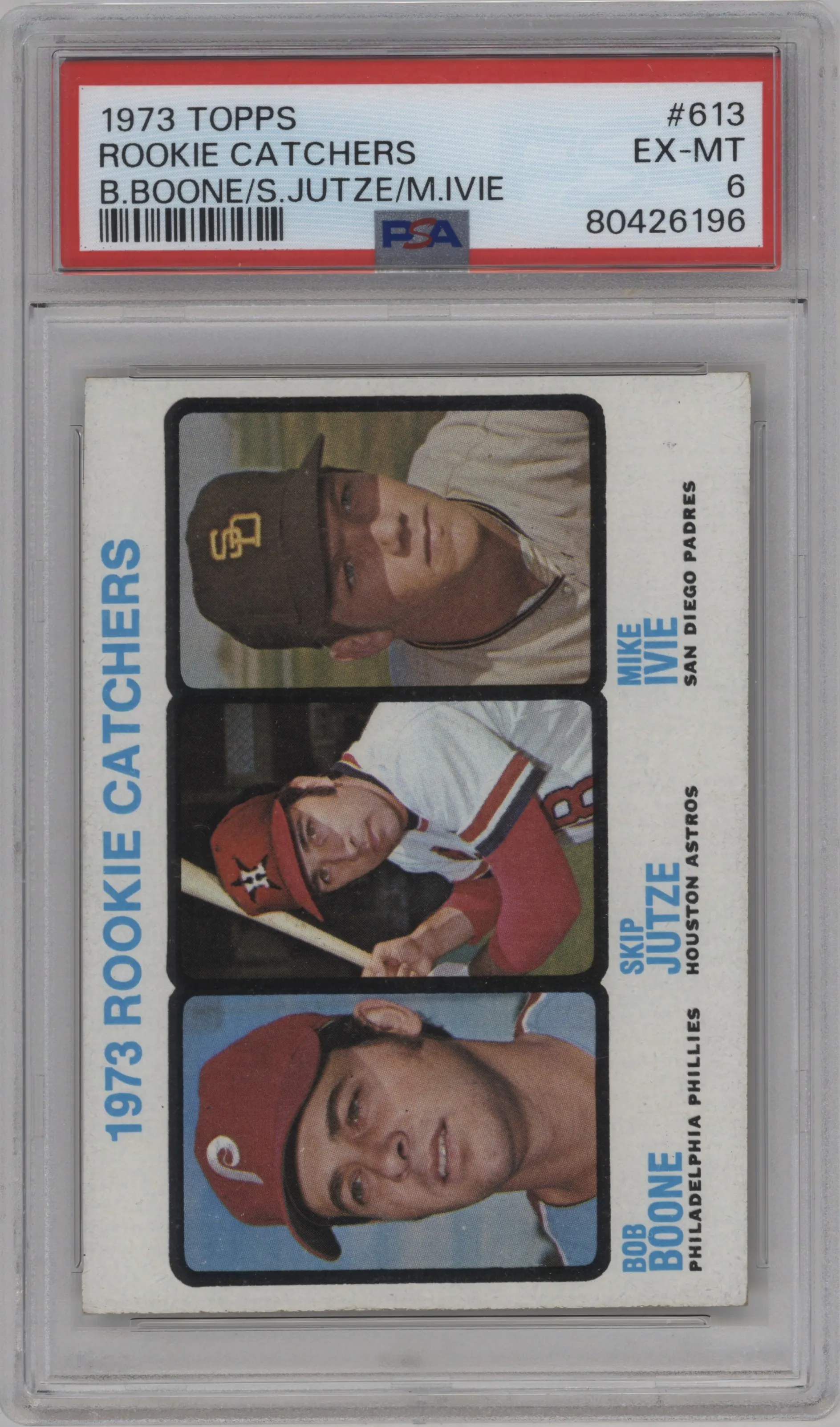 1973 Topps Bob Boone/Skip Jutze/Mike Ivie #613 PSA 6