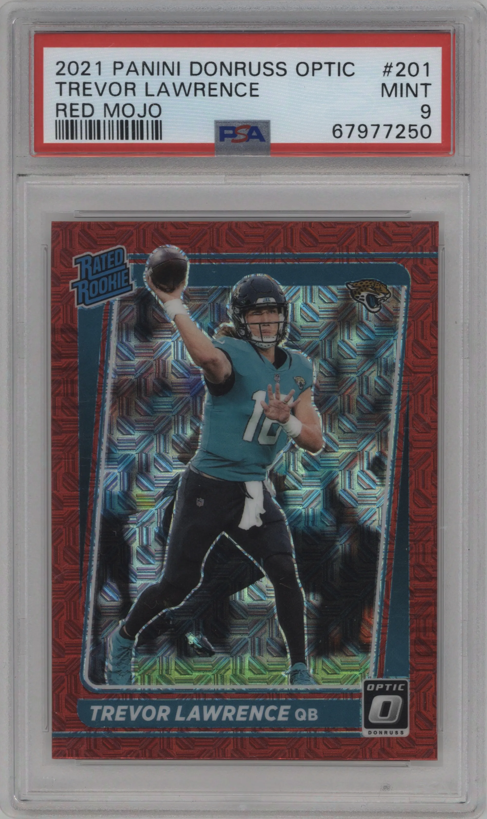 2021 Panini Donruss Optic Rated Rookie Trevor Lawrence Red Mojo PSA 9
