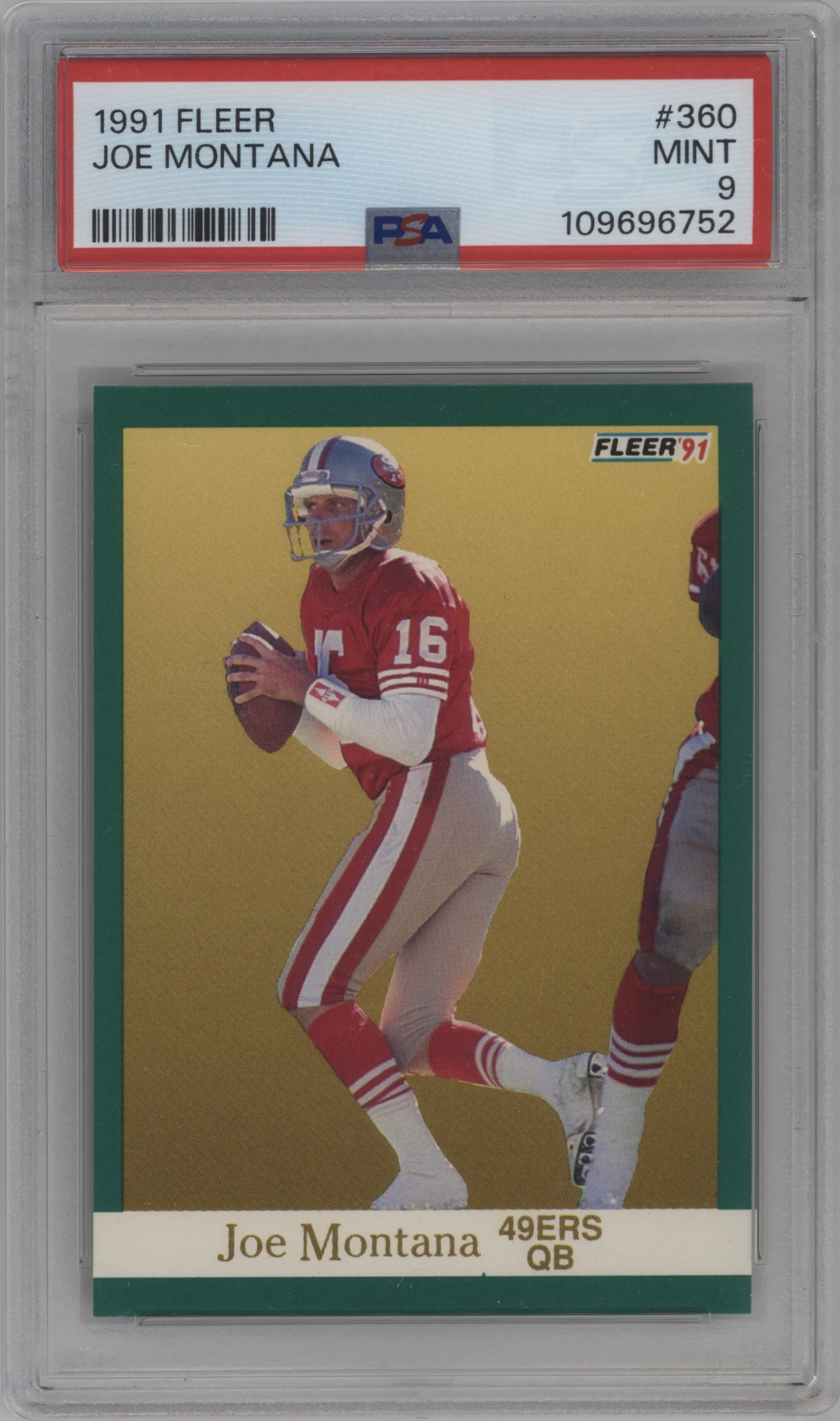 1991 Fleer Joe Montana #360 PSA 9