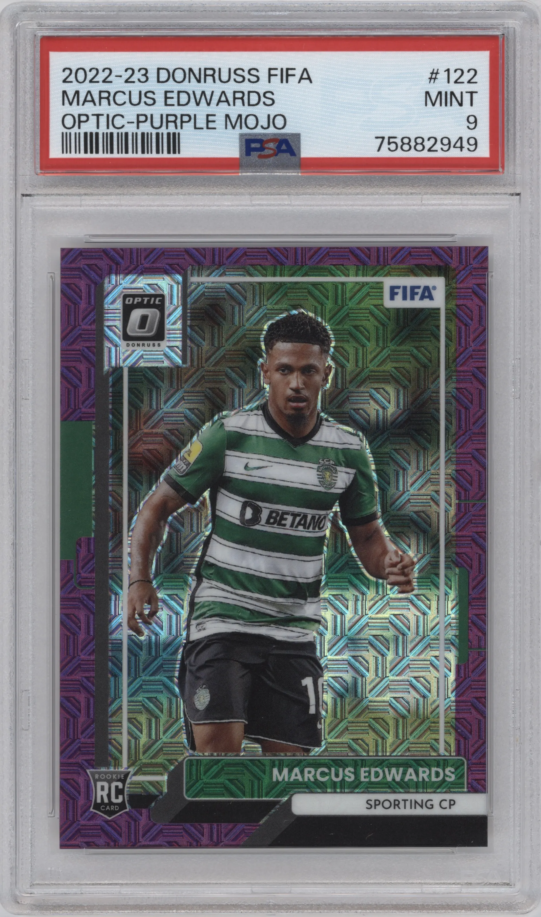 2022 Panini Donruss Optic Marcus Edwards Purple Mojo PSA 9