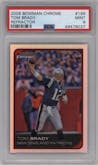 Tom Brady from the 2006 Bowman Chrome set featuring a Refractor parallel graded by PSA and given an overall grade of 9.